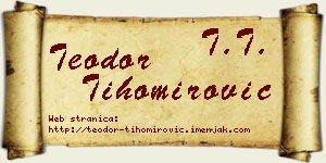 Teodor Tihomirović vizit kartica